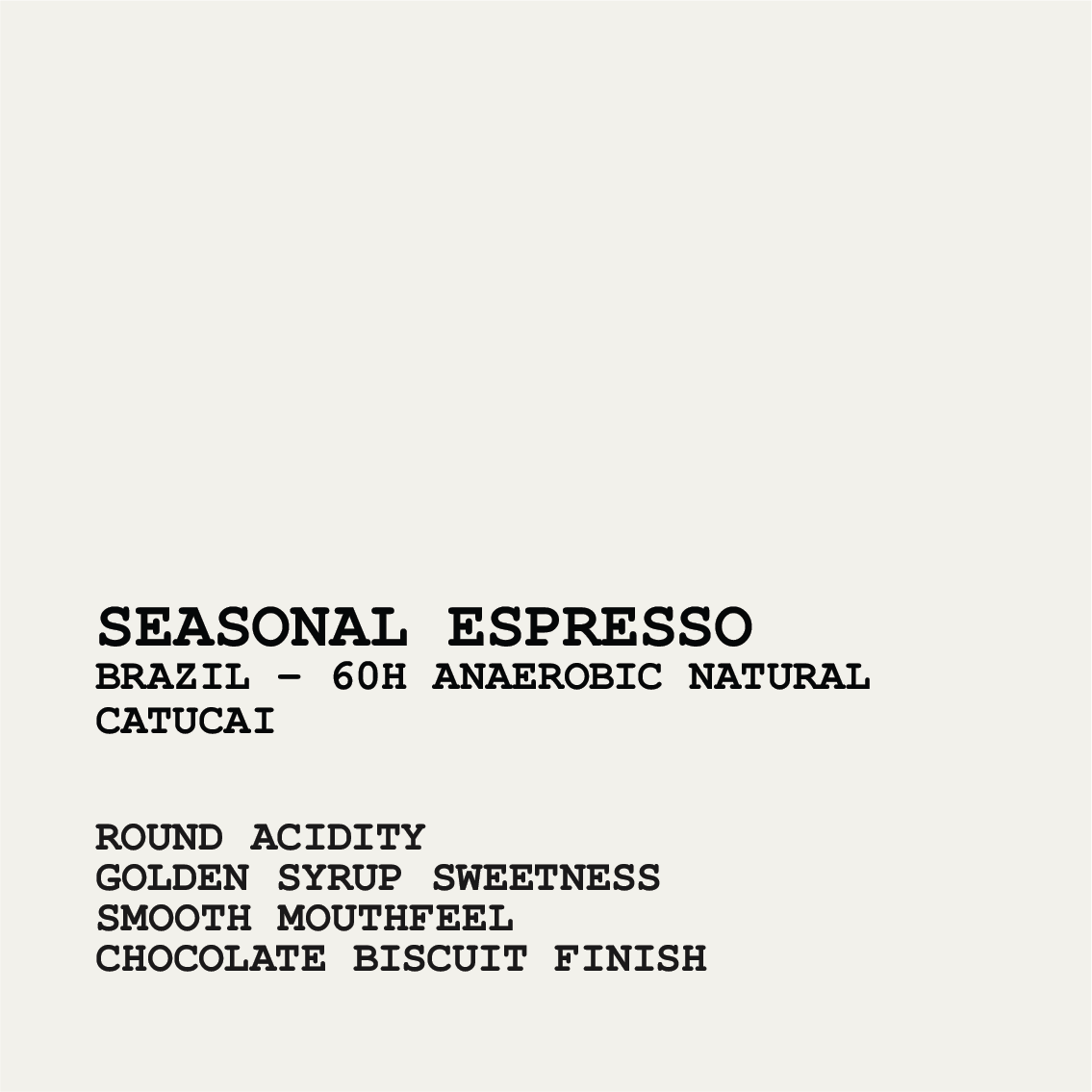 SEASONAL ESPRESSO