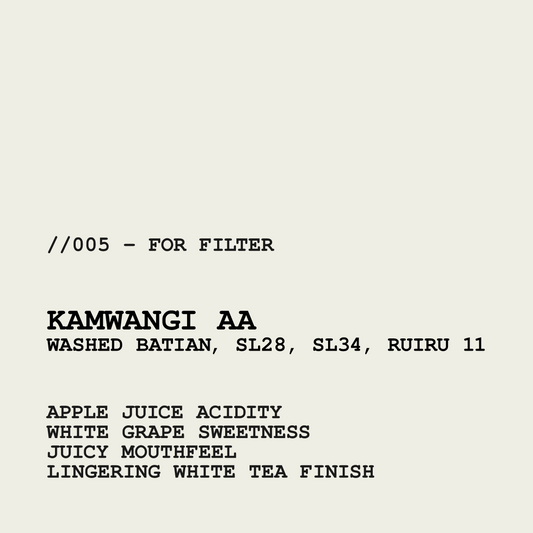 [FILTER] KENYA KAMWANGI AA - WASHED BATIAN, SL28, SL34, RUIRU 11