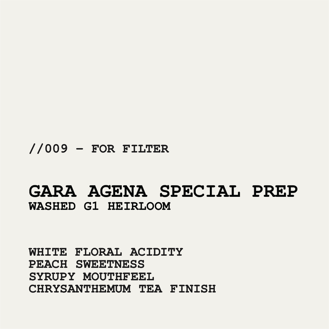 [FILTER] ETHIOPIA GARA AGENA - WASHED G1 HEIRLOOM