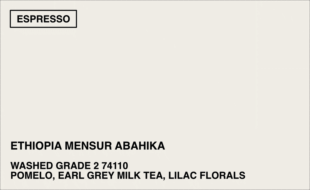 [ESPRESSO] ETHIOPIA MENSUR ABAHIKA - WASHED G2 JARC 74110